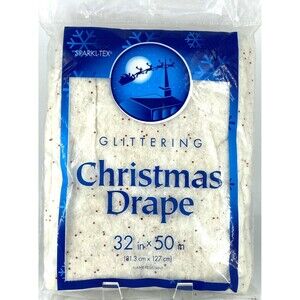 Vintage NOS Sparkl-Tex Glittering Christmas Drape 32x50 Flame Resistant